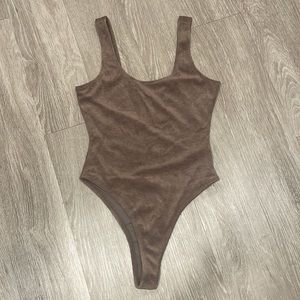 J Lux Label brown bodysuit